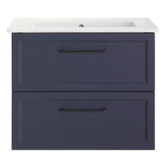 Тумба под раковину АСБ-Мебель Белмонти 75 см подвесная синяя софт (11854) - фото 3