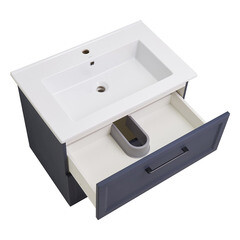 Тумба под раковину АСБ-Мебель Белмонти 75 см подвесная синяя софт (11854) - фото 10