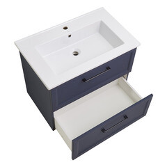 Тумба под раковину АСБ-Мебель Белмонти 75 см подвесная синяя софт (11854) - фото 9