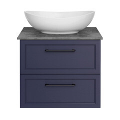 Тумба под раковину АСБ-Мебель Белмонти 75 см подвесная синяя софт (11854) - фото 8