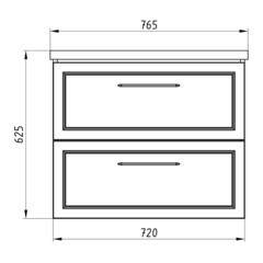 Тумба под раковину АСБ-Мебель Белмонти 75 см подвесная синяя софт (11854) - фото 7