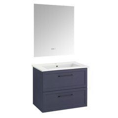 Тумба под раковину АСБ-Мебель Белмонти 75 см подвесная синяя софт (11854) - фото 2