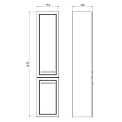 Пенал АСБ-Мебель Белмонти 35 см подвесной правый белый софт - фото 3