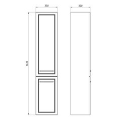 Пенал АСБ-Мебель Белмонти 35 см подвесной правый синий софт - фото 3