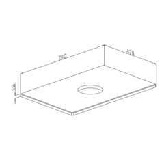 Столешница под раковину 74х47,5х1,9 см бетон монблан АСБ-Мебель Белмонти (11866) - фото 2