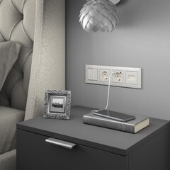 Розетка Werkel встраиваемая перламутровая рифленая со шторками (a051188) - фото 5