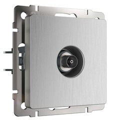 Розетка телевизионная Werkel встраиваемая серебряная рифленая (a051363) - фото 1