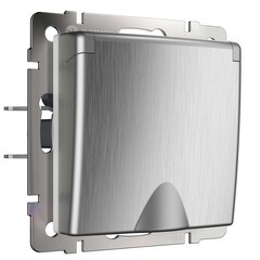 Изображение товара Розетка Werkel встраиваемая серебряная рифленая со шторками с крышкой (a051366)