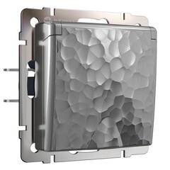 Изображение товара Розетка Werkel встраиваемая серебряная со шторками с крышкой (a052077)