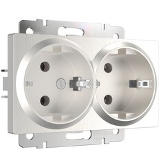 Розетка Werkel встраиваемая перламутровая рифленая (a051175) - фото 1