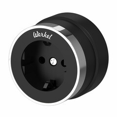 Розетка Werkel накладная черная матовая/хром (a055919) - фото 1