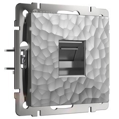 Розетка компьютерная Werkel встраиваемая серебряная RJ45 (a052071) - фото 1