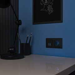 Розетка Werkel встраиваемая черная матовая с подсветкой (a054523) - фото 5