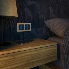 Розетка Werkel встраиваемая черная матовая с подсветкой (a054523) - фото 2