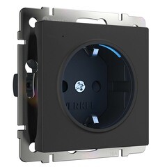 Изображение товара Розетка Werkel встраиваемая черная матовая с подсветкой (a054523)