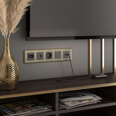 Розетка компьютерная Werkel встраиваемая черная матовая 2хRJ45 (a051616) - фото 3