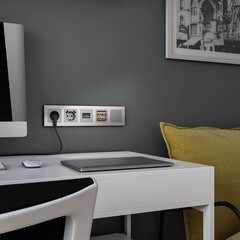 Розетка компьютерная Werkel встраиваемая серебряная 2хRJ45 (a051523) - фото 3