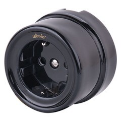 Изображение товара Розетка Werkel накладная черная (a051453)