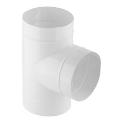 Тройник для круглых воздуховодов d100 мм стальной Era белый - фото 1