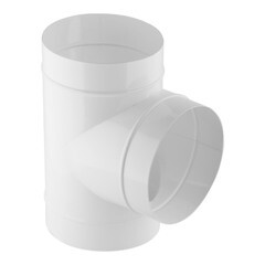 Тройник для круглых воздуховодов d120 мм 90° стальной Era белый - фото 1