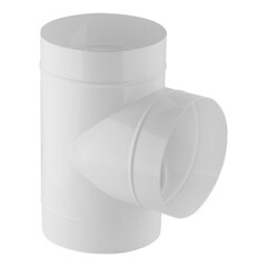 Изображение товара Тройник для круглых воздуховодов d125 мм 90° стальной Era белый