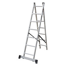 Лестница алюминиевая трансформер двухсекционная 7 ступеней Hesler бытовая