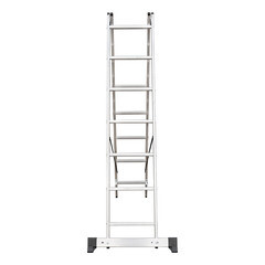 Лестница алюминиевая трансформер двухсекционная 7 ступеней Hesler бытовая - фото 2