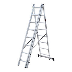Лестница алюминиевая трансформер трехсекционная 8 ступеней Hesler бытовая - фото 7