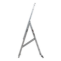 Лестница алюминиевая трансформер трехсекционная 8 ступеней Hesler бытовая - фото 3