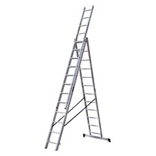 Лестница алюминиевая трансформер трехсекционная 12 ступеней Hesler бытовая
