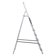 Стремянка алюминиевая 8 ступеней 80 мм 1,7 м Hesler - фото 2