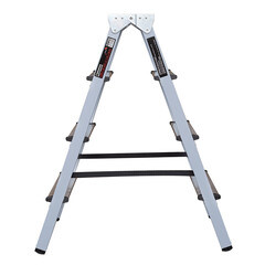 Стремянка стальная с алюминиевыми ступенями 4 ступени 80 мм двухсторонняя 0,87 м Hesler - фото 2