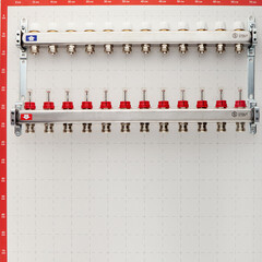 Коллекторная группа с расходомерами нержавеющая сталь Stout 1 ВР(г) х 12 выходов 3/4 НР(ш) ЕК х 1 ВР(г) - фото 2