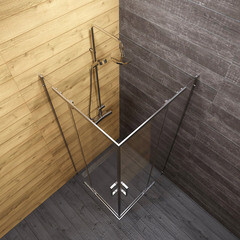 Душевой уголок Triton Каппа хром 90х90х190 см квадрат стекло прозрачное 6 мм (Щ0000054220) - фото 5