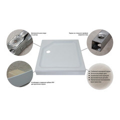 Поддон Triton акриловый 90х90х17 см квадрат белый низкий (Щ0000004026) - фото 4