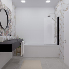 Шторка на ванну распашная 75х140х0,4 см профиль черный Triton Соло (Щ0000051154) - фото 2