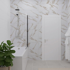 Шторка на ванну распашная 75х140х0,4 см профиль черный Triton Соло (Щ0000051154) - фото 6