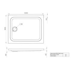 Поддон Triton акриловый 120х80х17 см прямоугольник белый низкий (Щ0000042952) - фото 2