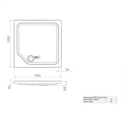 Поддон Triton акриловый 100х100х17 см квадрат белый низкий (Щ0000050808) - фото 5