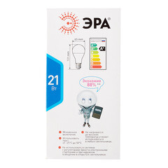 Лампа светодиодная Эра E27 4000К 21 Вт 1680 Лм 220-240 В груша А65 матовая - фото 4