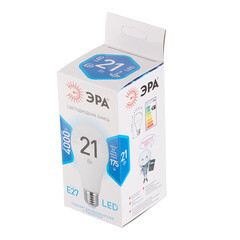 Лампа светодиодная Эра E27 4000К 21 Вт 1680 Лм 220-240 В груша А65 матовая - фото 3