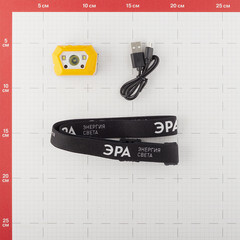 Фонарь налобный Эра светодиодный 3 LED 3 Вт аккумуляторный Li-Ion пластик 4 режима (Б0052318) - фото 2