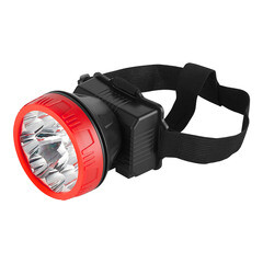 Фонарь налобный Navigator NPT светодиодный 9 LED 1 Вт аккумуляторный Lead-acid 900 мАч ударопрочный пластик 2 режима (14448) - фото 1