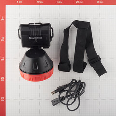 Фонарь налобный Navigator NPT светодиодный 9 LED 1 Вт аккумуляторный Lead-acid 900 мАч ударопрочный пластик 2 режима (14448) - фото 2