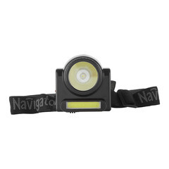 Фонарь налобный Navigator NPT светодиодный 2 LED 3/3 Вт аккумуляторный Lead-acid 500 мАч ударопрочный пластик 2 режима (14486) - фото 2
