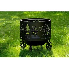 Чаша костровая Деревья 600 мм с защитной сеткой коническое дно 4 ножки - фото 4