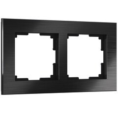 Рамка Werkel Aluminium двухместная алюминий черный (a050962) - фото 1