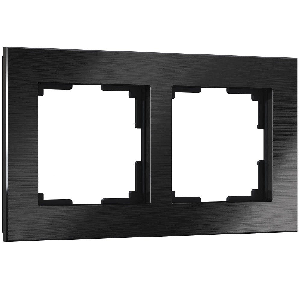 Изображение товара Двухместная алюминиевая рамка Werkel Aluminium черного цвета