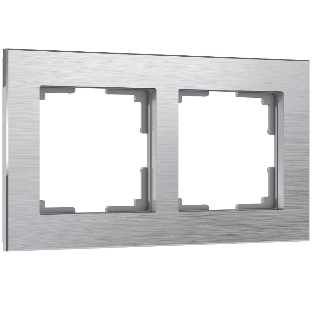 Изображение товара Рамка Werkel Aluminium двухместная, алюминий, IP20, серого цвета, 2 гнезда