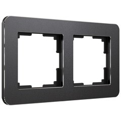 Изображение товара Рамка Werkel Platinum двухместная алюминий черный (a059213)